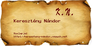 Keresztény Nándor névjegykártya